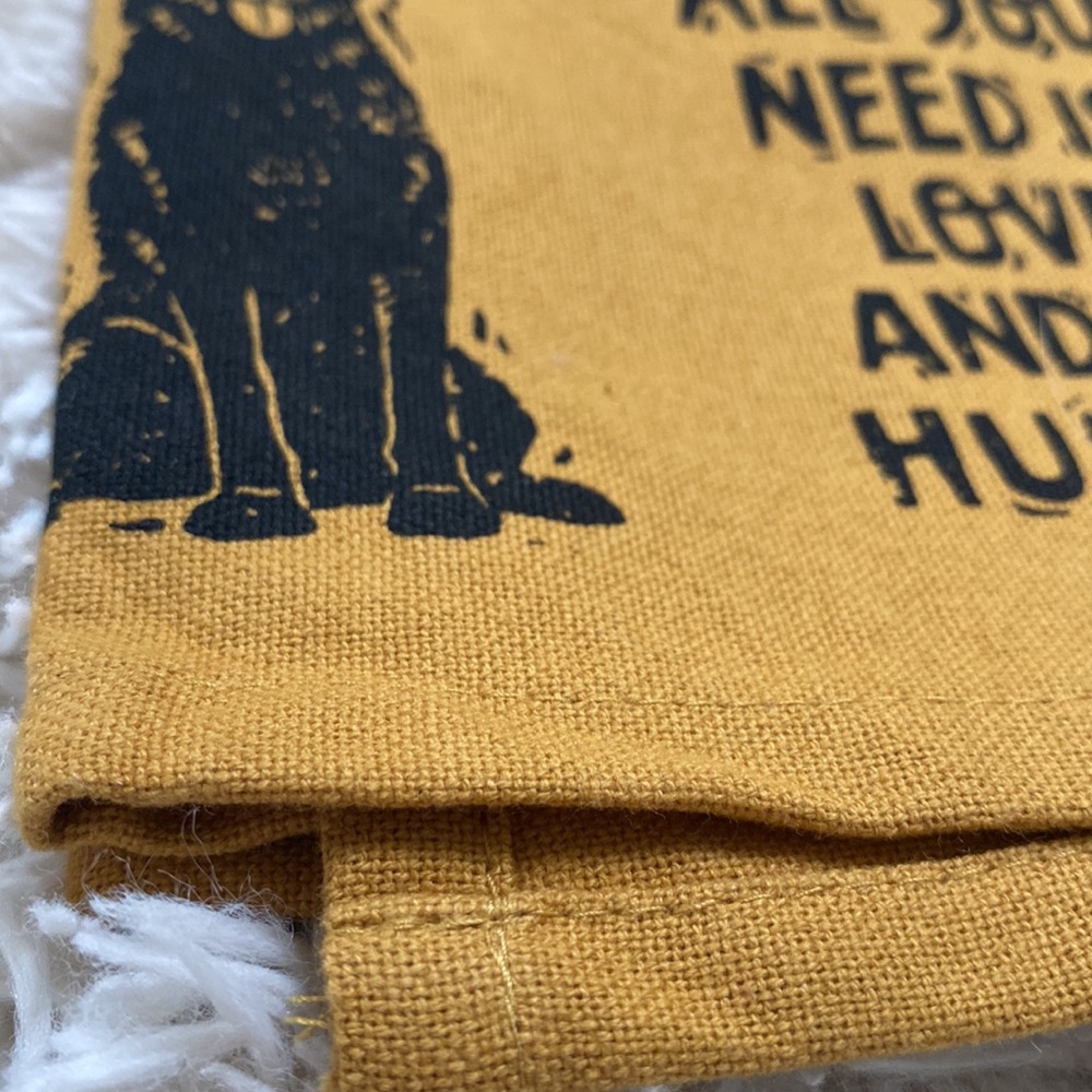 Primatives By Kathy Husky Kitchen Towel 💗 Mustard & Black - Picture 8 of 16
